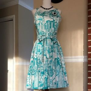 🌸 Fit and Flare Scenic Painted Artist Dress 🌸